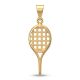 Gold Tennis Racket Pendant for unisex