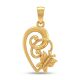 22k Gold Heart and Butterfly Pendant for girl