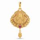 Gold Traditional Lakshmi Temple Pendant with Ruby Drop
