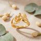Elegant Flower Casting Gold Ladies Ring