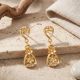Twin Flower Teardrop Casting Gold Earrings