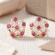 Traditional Floral Stone Stud Gold Earrings