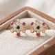 Modern Multi Stone Stud Gold Earrings