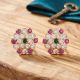 Classic Floral Multi Stone Gold Earrings