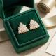 Spire Textured Stones Gold Stud Earrings