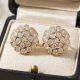 Sacred Stones Dewdrop Gold Stud Earrings