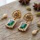 Traditional Floral Gold Emerald Drops