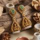 Classic Emerald Lakshmi Cage Gold Jimikki