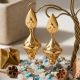 Modern Floral Lantern Gold Drops