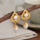 Graceful Heart Pearl Gold Drops
