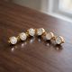 22K Golden Triple Stone Drop Earrings