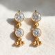 22K Gold Dual Stone Drop Earrings