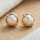 Bare Luminous Pearl Gold Stud Earrings