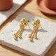 Nature Leaf Casting Gold Drop Earrings