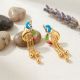 Traditional Peacock Tassel Gold Drop Earrings