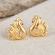 Graceful Swan Casting Gold Studs