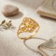 Heritage Filigree Shield Gold Ring