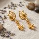 Mayura Paisley Casting Gold Chain Drops