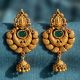 Antique Lakshmi with Emerald Gold Jhumkas