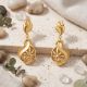 Floral Teardrop Dangle Casting Gold Drop