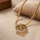 Meenakshi Motif Drops Gold Necklace