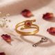 Celestial Sapphire Floral Coiled Gold Ring