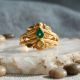 Royal Emerald Teardrop Enamel Gold Ring