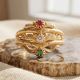 Harmony Solitaire Stacked Gold Ring