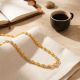 Laser Cut Textured Oval Italian Gold Chain