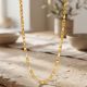 Lasered Italian Leaf Link Gold Chain