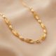 Textured Mesh Oval Bead Gold Chain