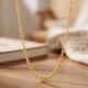 Laser Cut Woven Rope Link Gold Chain