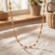 Laser Cut Tapered Leaf Link Gold Chain