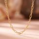 Textured Oval Polished Link Gold Chain