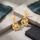 Leaf Scroll Casting Gold Drop Earrings