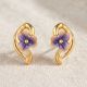 Coral Blossom Casting Gold Stud Earrings