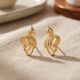 Celestial Peacock Casting Gold Stud Earrings