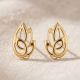 Paisley Flame Casting Gold Stud Earrings