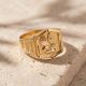 Textured Rooster Gold Ring