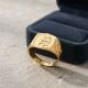 Sculpted Lovebirds Signet Gold Ring