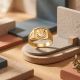 Royal Embossed Peacock Gold Ring