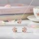 Rose Gold Silver Set Pendant & Earrings