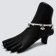 Fancy Enamel Drops Silver Anklet