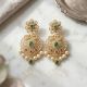 Floral Mayil Silver Earring With Pearl Drops