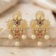 Silver Stone Mayil Earring With Pearl Drops