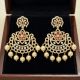 Trendy Floral Silver Earrings With Pearl Drops