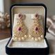 Fancy Mayil Ruby Stone With Pearl Drops
