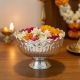 Ornate Floral Pooja Silver Bowl