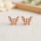Fancy Rose Silver Butterfly Stud 