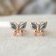 Trendy Rose Silver Butterfly Stud 